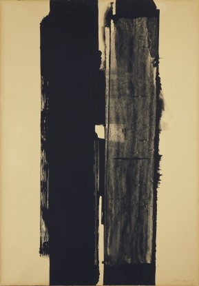 Pierre Soulages, Gouache sur papier 108 x 76 cm, 1973, 
